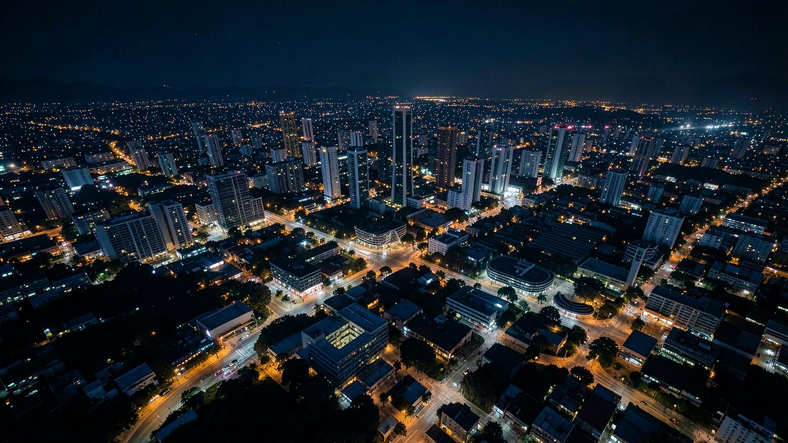 Vista noturna de Brasília, Distrito Federal
